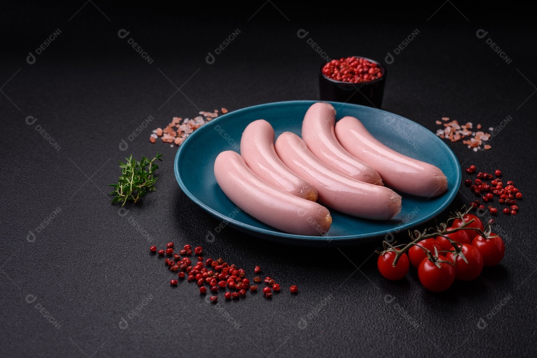 Deliciosa salsicha vegetariana fresca ou salsicha feita de proteína vegetal tofu ou leguminosas seitan