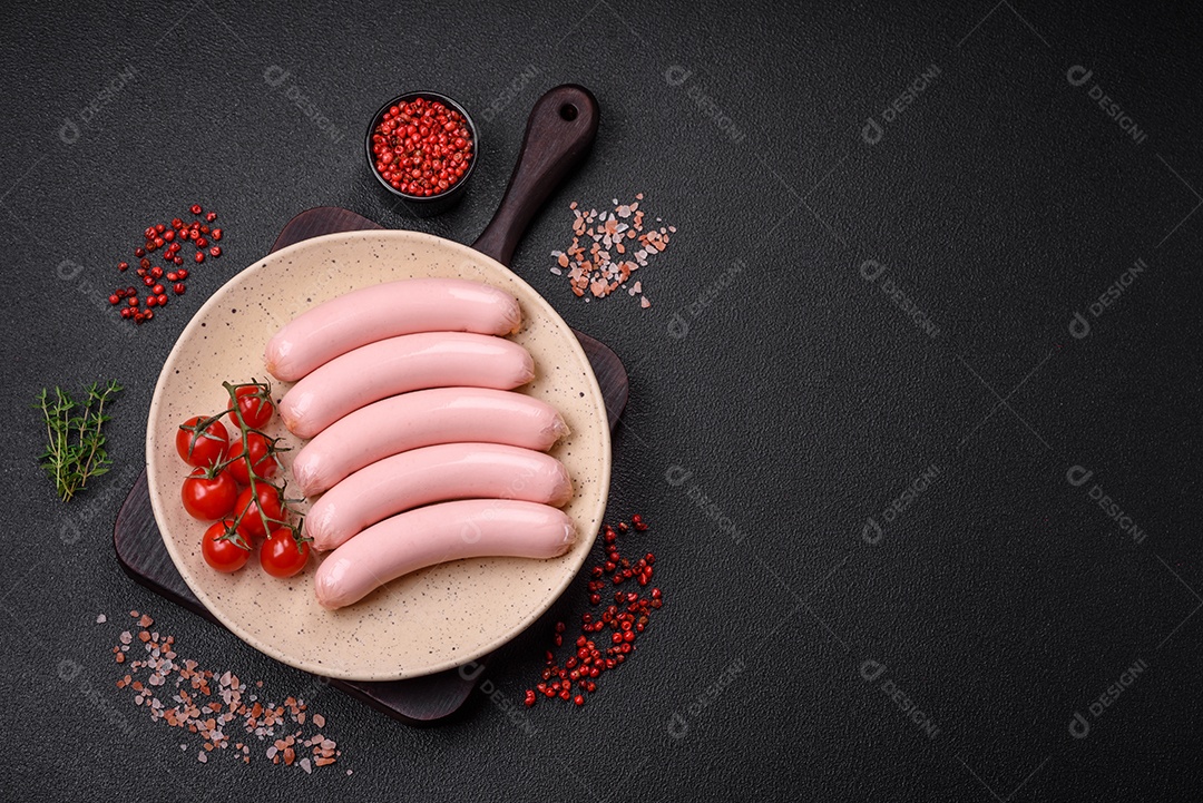 Deliciosa salsicha vegetariana fresca ou salsicha feita de proteína vegetal tofu ou leguminosas seitan