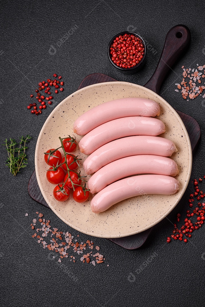 Deliciosa salsicha vegetariana fresca ou salsicha feita de proteína vegetal tofu ou leguminosas seitan