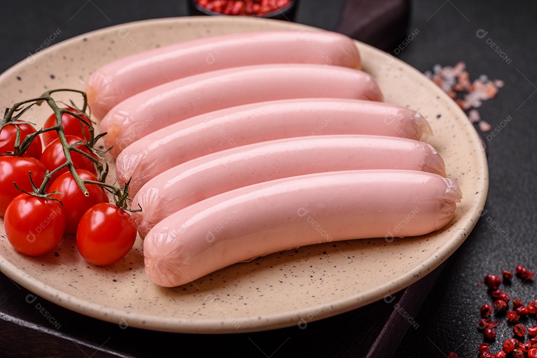 Deliciosa salsicha vegetariana fresca ou salsicha feita de proteína vegetal tofu ou leguminosas seitan