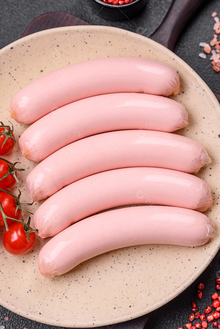 Deliciosa salsicha vegetariana fresca ou salsicha feita de proteína vegetal tofu ou leguminosas seitan