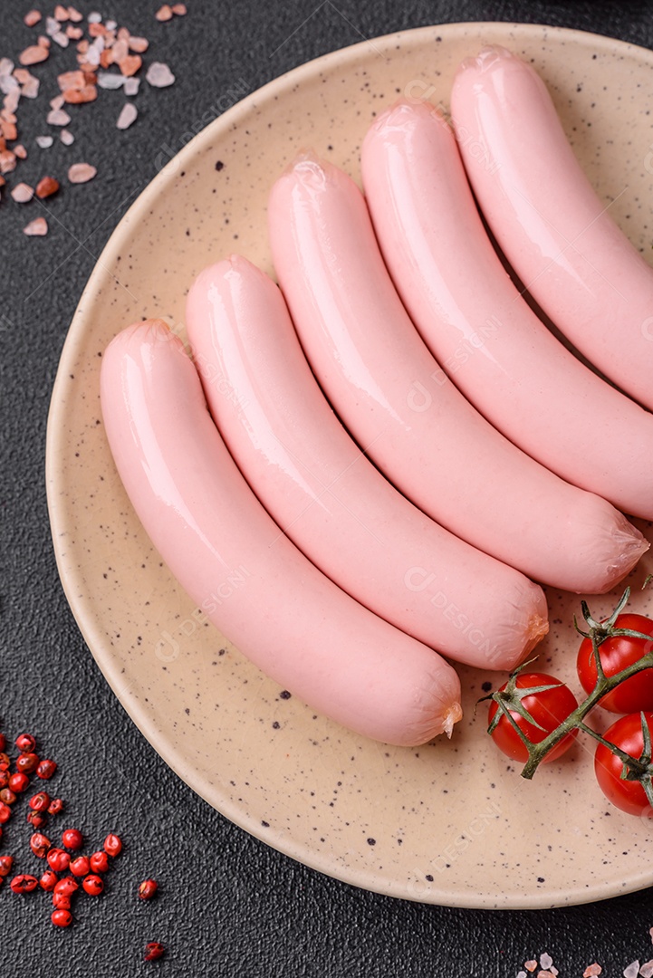 Deliciosa salsicha vegetariana fresca ou salsicha feita de proteína vegetal tofu ou leguminosas seitan