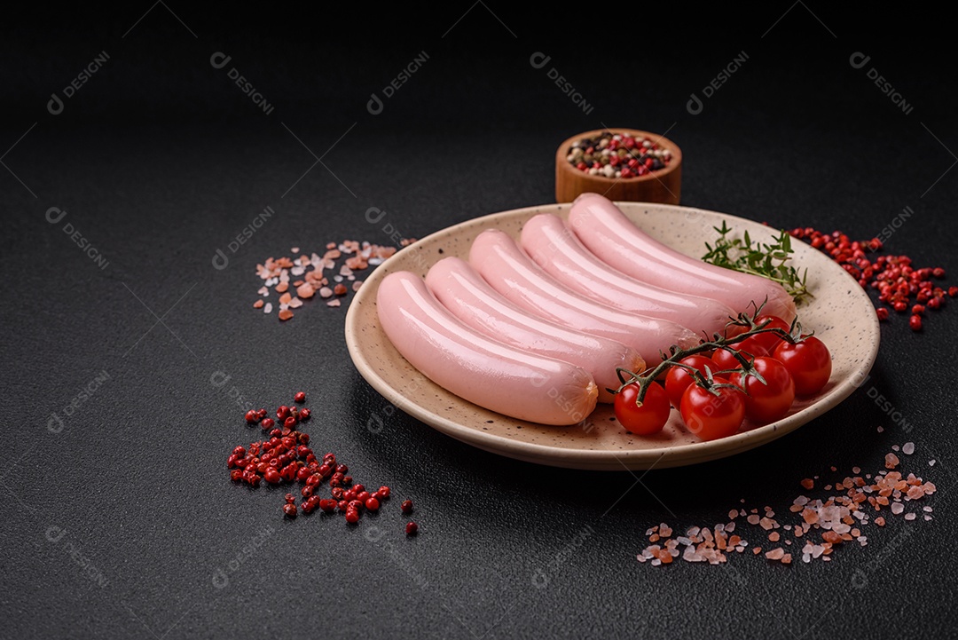 Deliciosa salsicha vegetariana fresca ou salsicha feita de proteína vegetal tofu ou leguminosas seitan