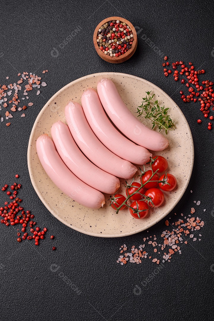 Deliciosa salsicha vegetariana fresca ou salsicha feita de proteína vegetal tofu ou leguminosas seitan