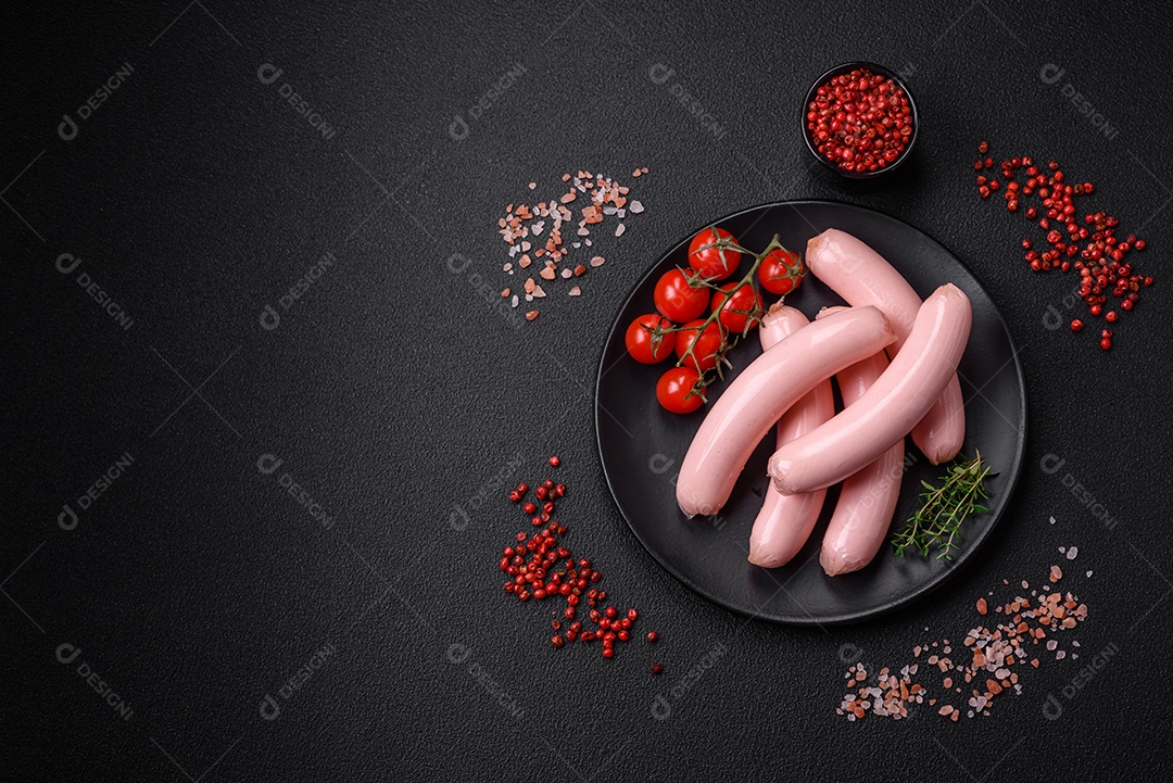 Deliciosa salsicha vegetariana fresca ou salsicha feita de proteína vegetal tofu ou leguminosas seitan