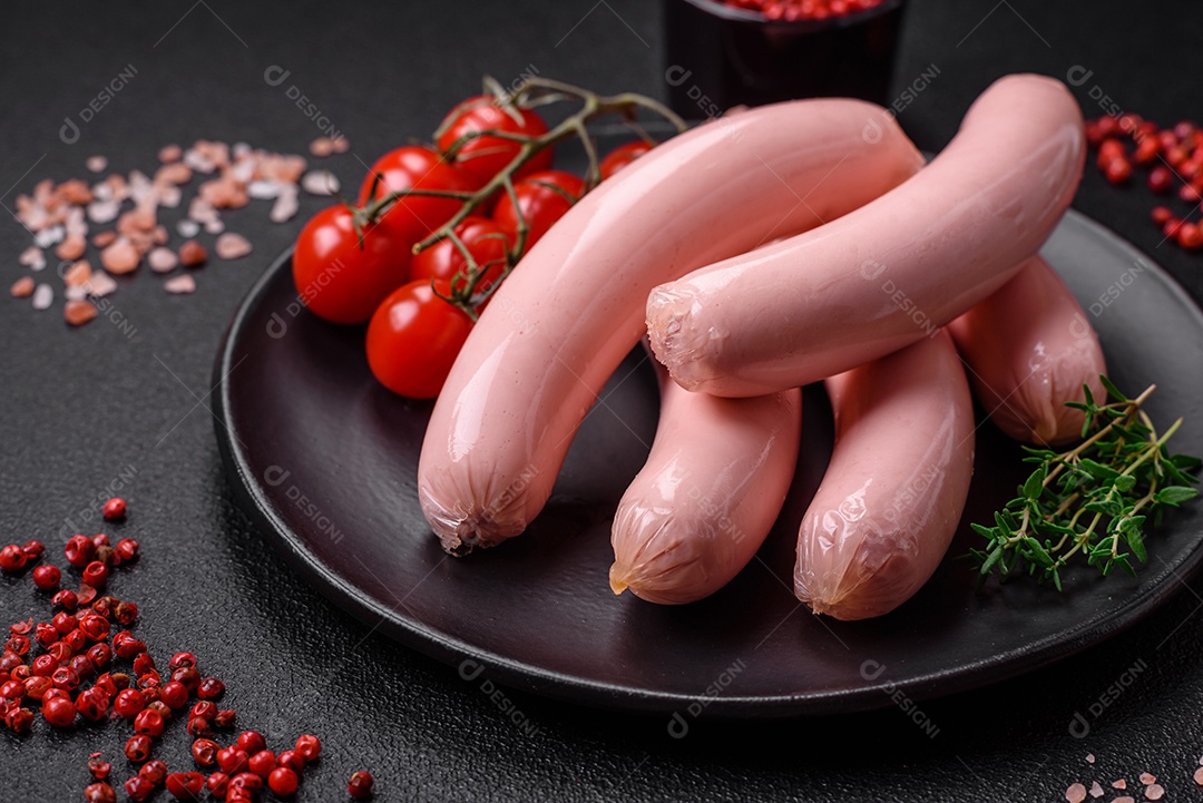 Deliciosa salsicha vegetariana fresca ou salsicha feita de proteína vegetal tofu ou leguminosas seitan