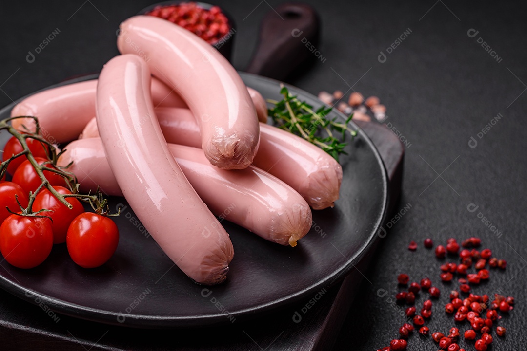 Deliciosa salsicha vegetariana fresca ou salsicha feita de proteína vegetal tofu ou leguminosas seitan