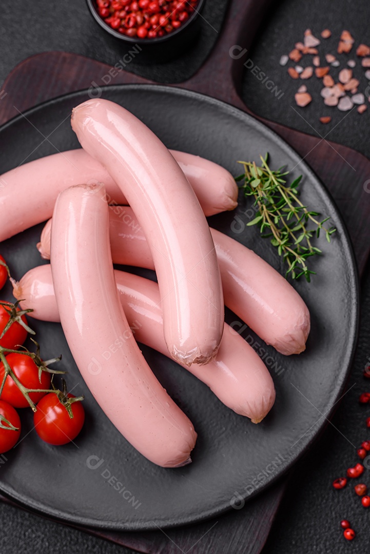 Deliciosa salsicha vegetariana fresca ou salsicha feita de proteína vegetal tofu ou leguminosas seitan