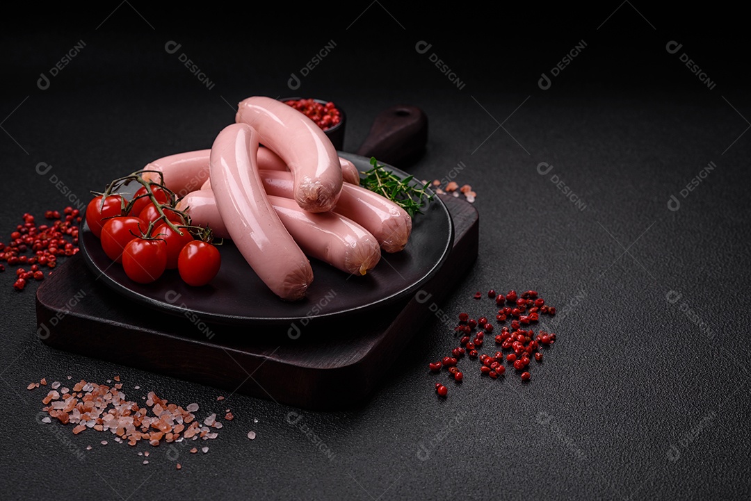 Deliciosa salsicha vegetariana fresca ou salsicha feita de proteína vegetal tofu ou leguminosas seitan