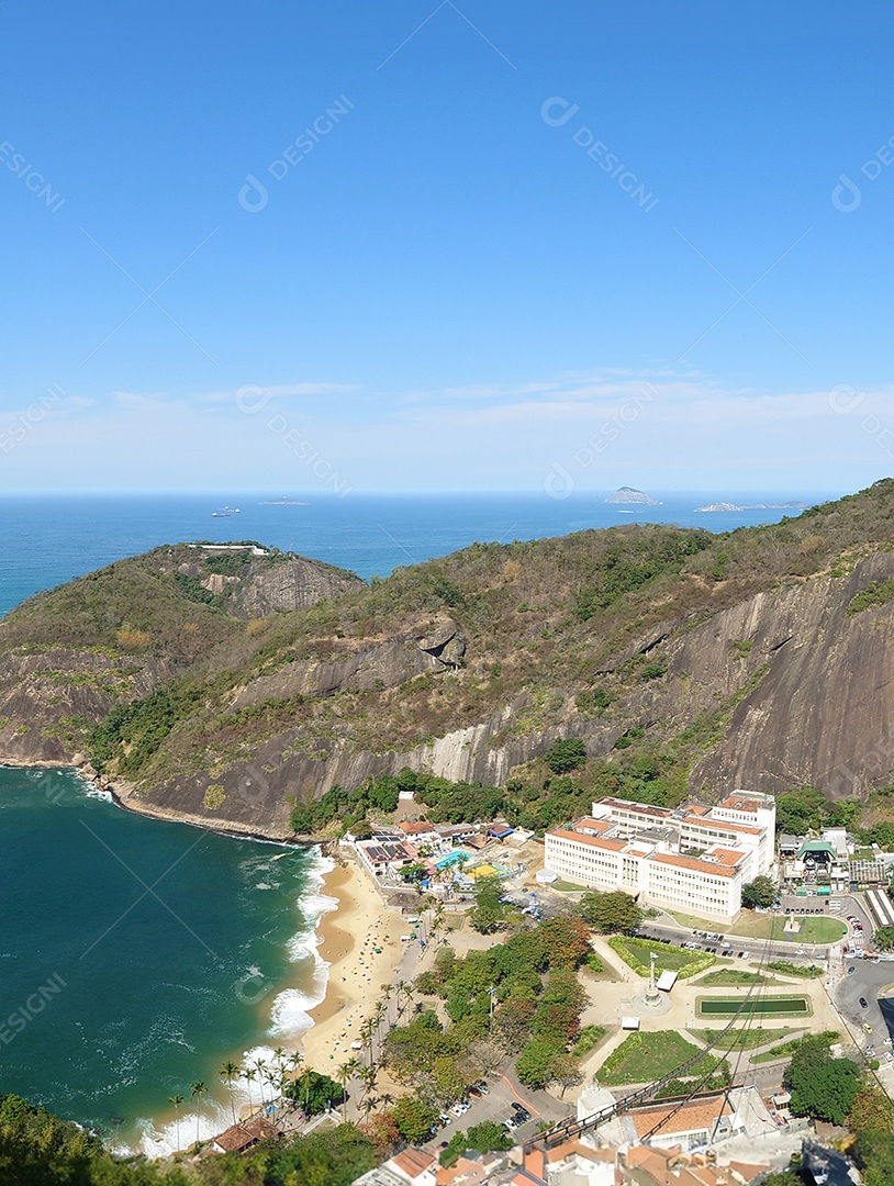 Vista aérea da Praia Vermelha no Rio de Janeiro Brasil.