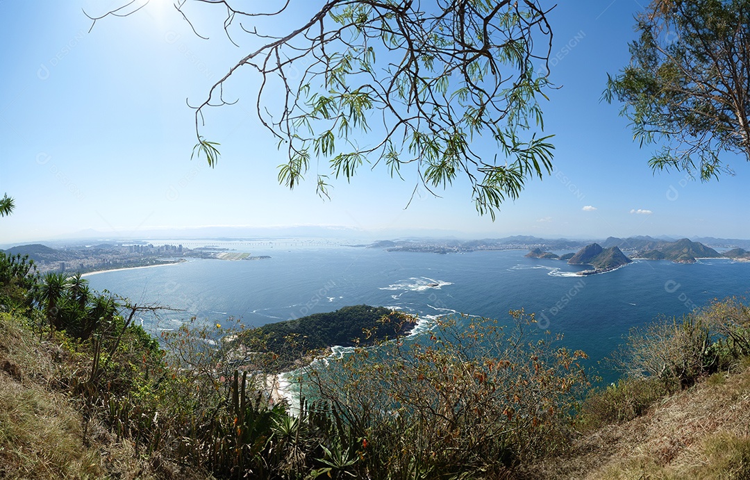 Vista aérea panorâmica da cidade do Rio de Janeiro Brasil.