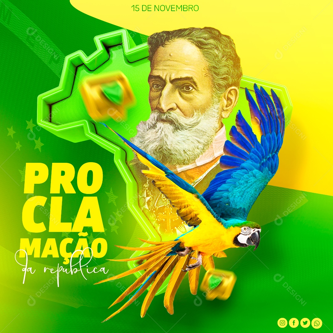 Provlamação Da República 15 De Novembro Social Media PSD Editável