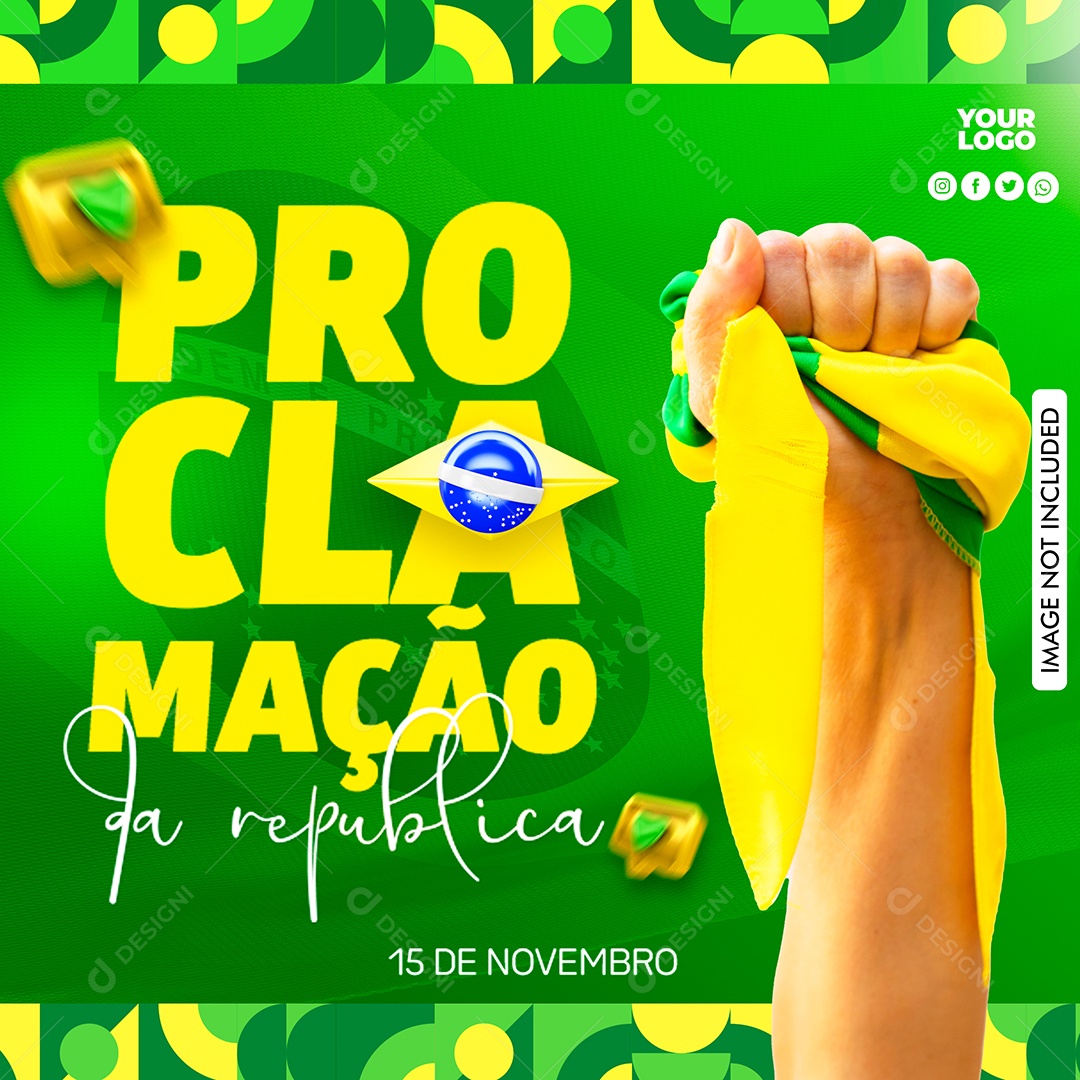 Social Media 15 De Novembro Proclamação Da República PSD Editável
