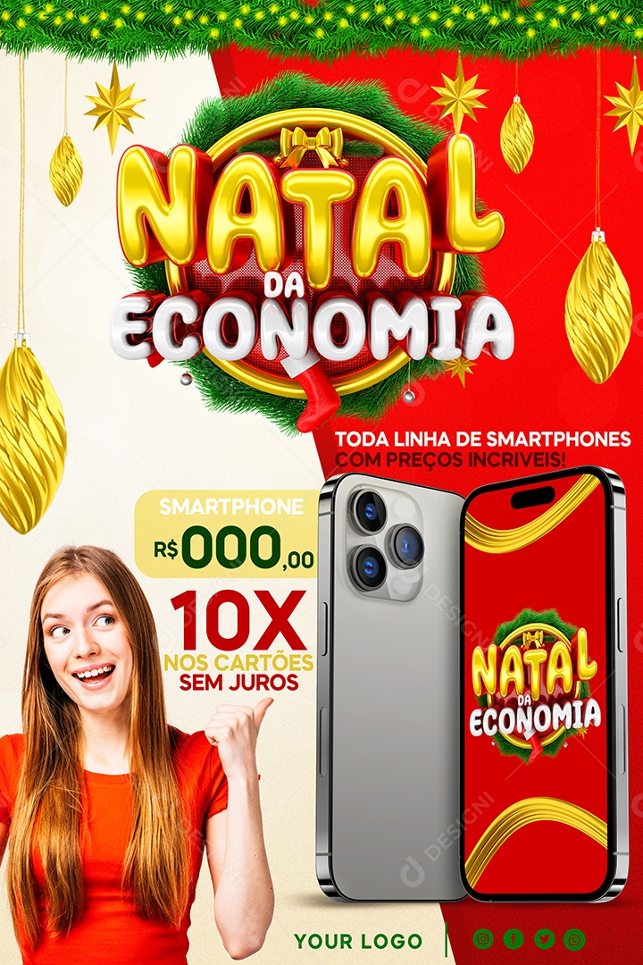 Social Media Story Natal Da Economia Linha De Smartphones PSD Editável