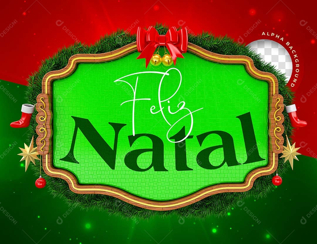 Feliz Natal Selo 3D Para Composição PSD