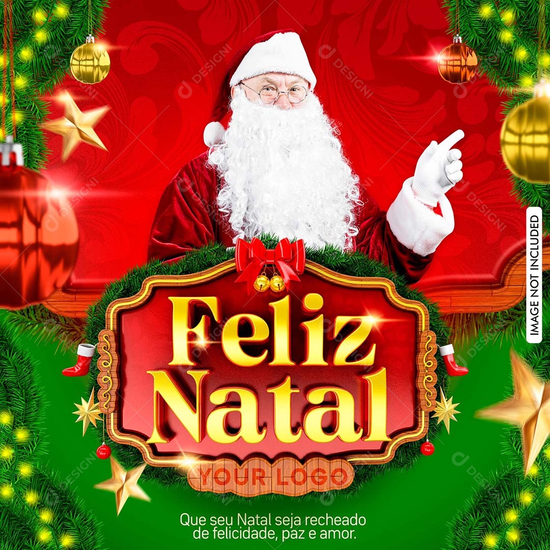 Feliz Natal Recheado De Felicidade Social Media PSD Editável
