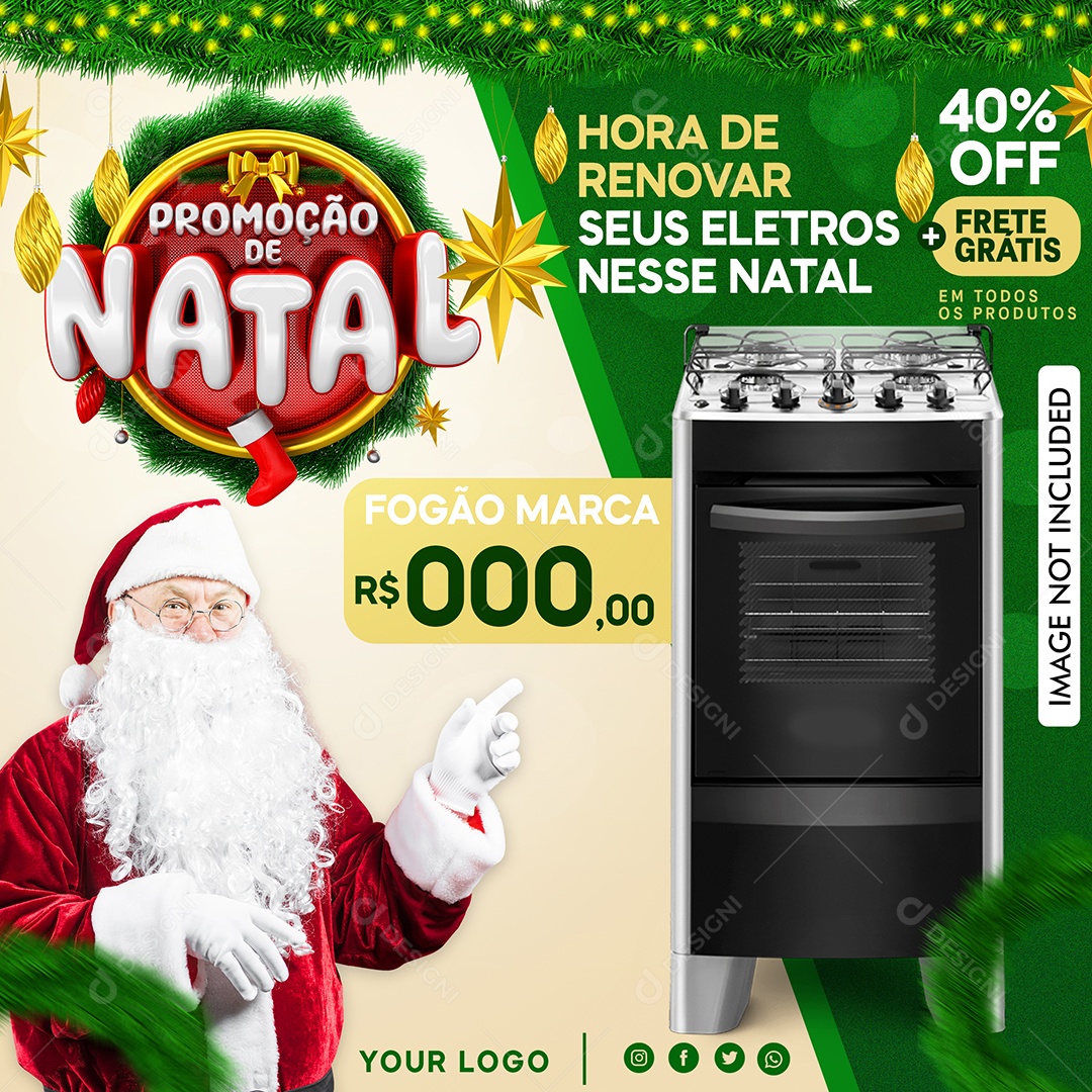 Social Media Feed Renovar Seus Eletros Promoção De Natal PSD Editável