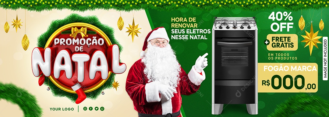 Banner Renovar Seus Eletros Promoção De Natal Social Media PSD Editável