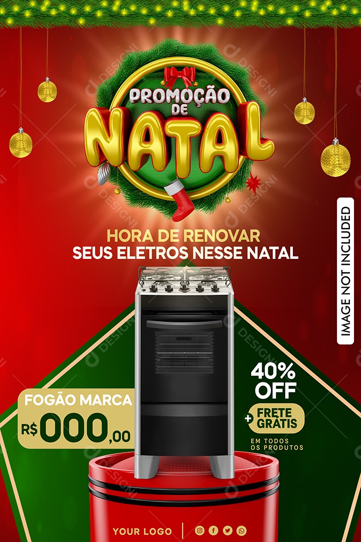 Social Media Story Promoção De Natal Eletros Nesse Natal PSD Editável