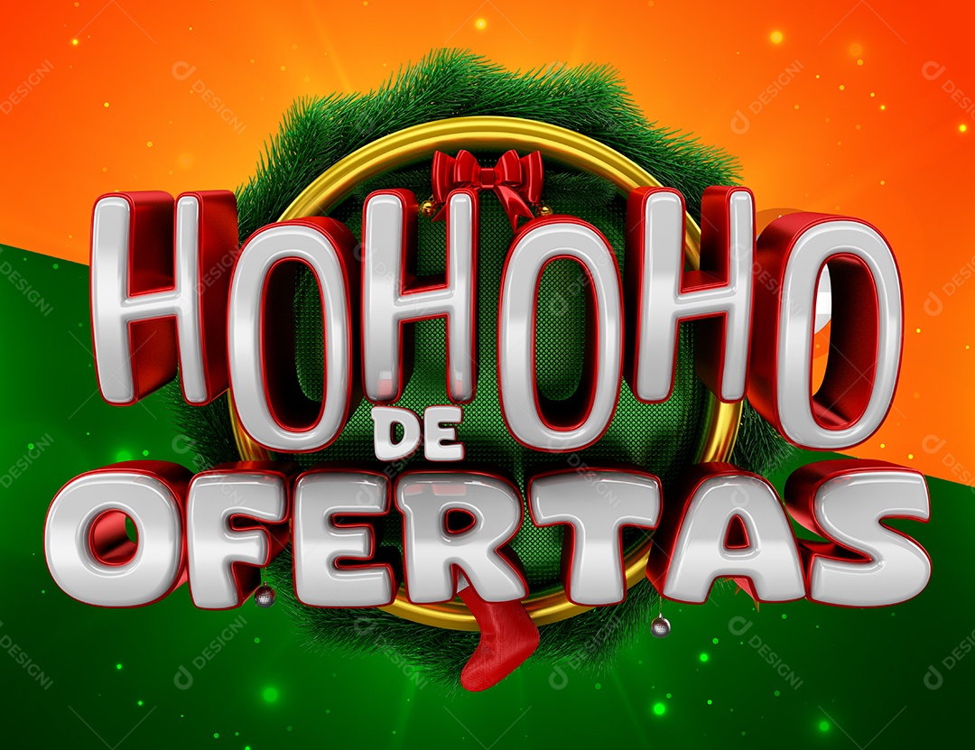 Hohoho De Ofertas Selo 3D Para Composição PSD