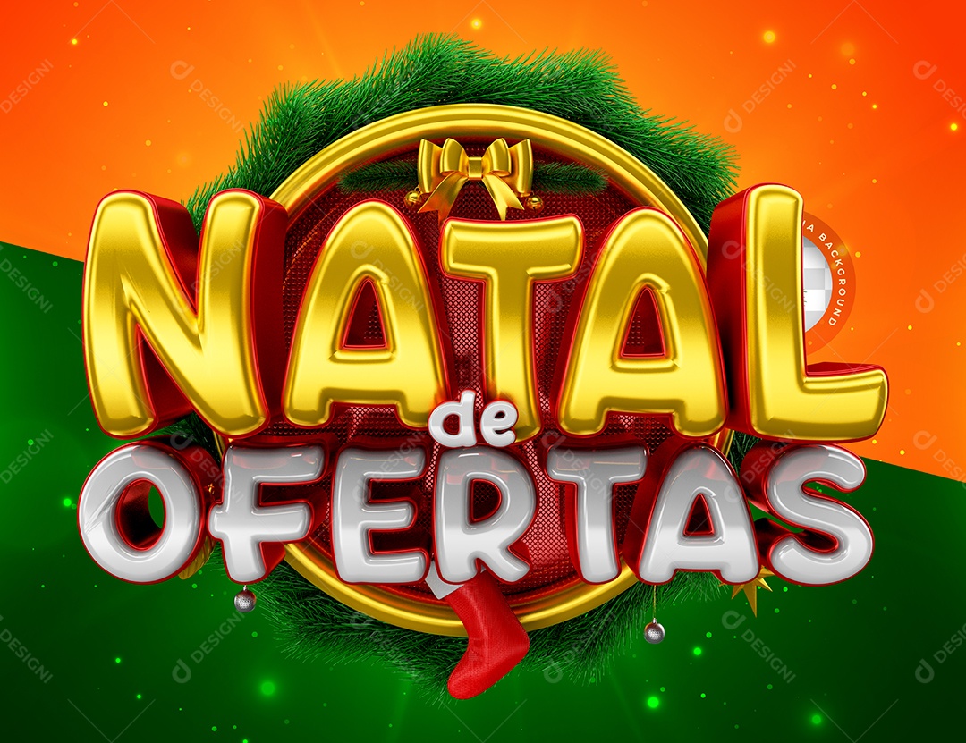 Natal De Ofertas Selo 3D Para Composição PSD