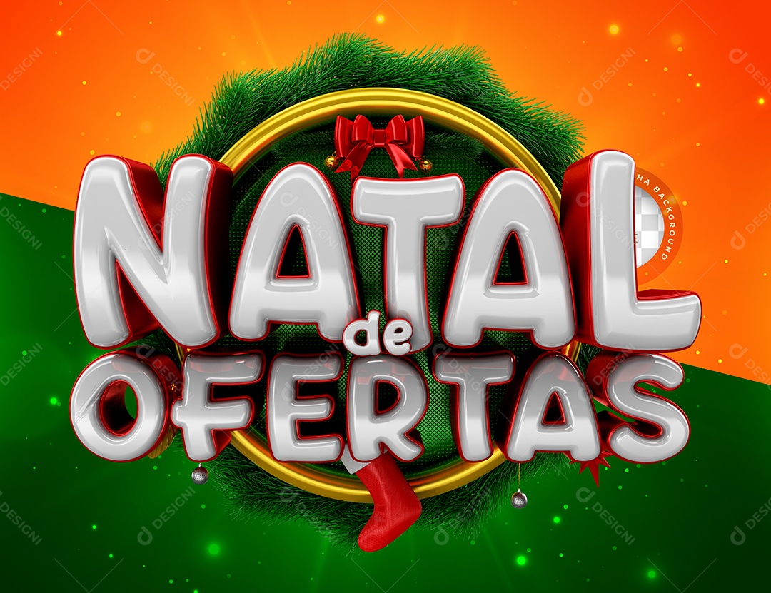 Selo 3D Natal De Ofertas Para Composição PSD
