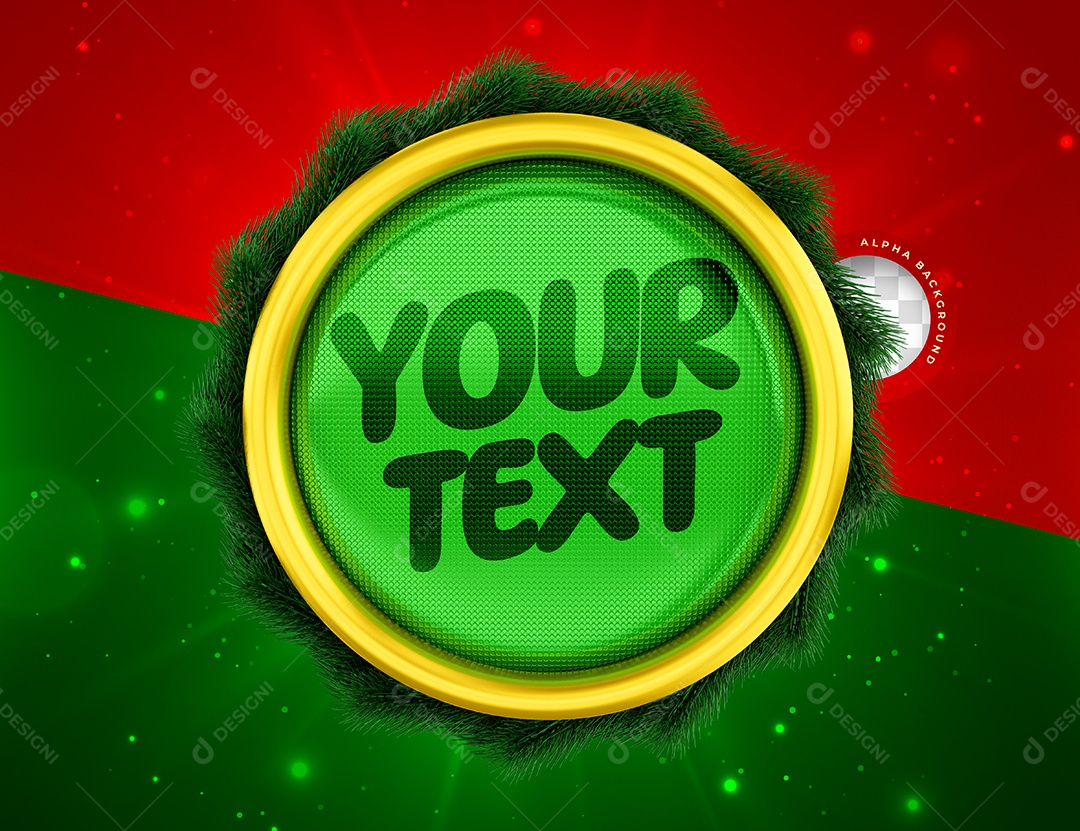 Elemento 3D Verde Natal Para Composição PSD