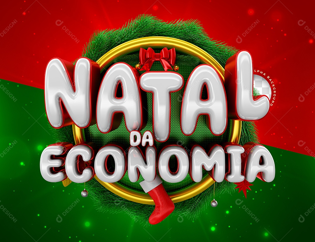 Natal Da Economia Selo 3D Para Composição PSD