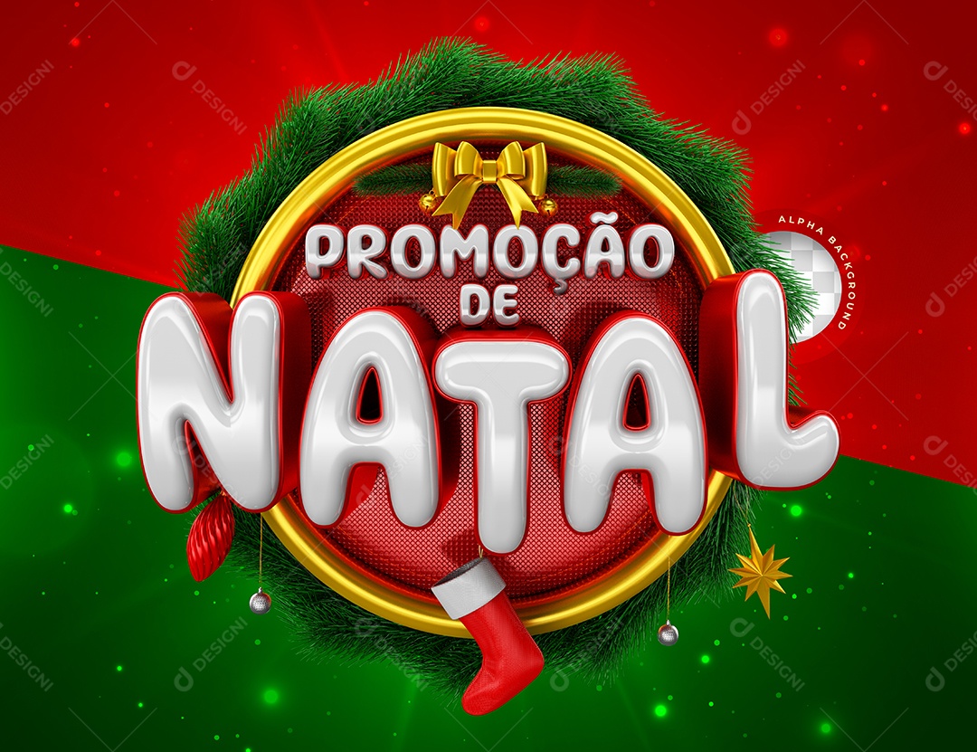 Selo 3D Promoção De Natal Para Composição PSD