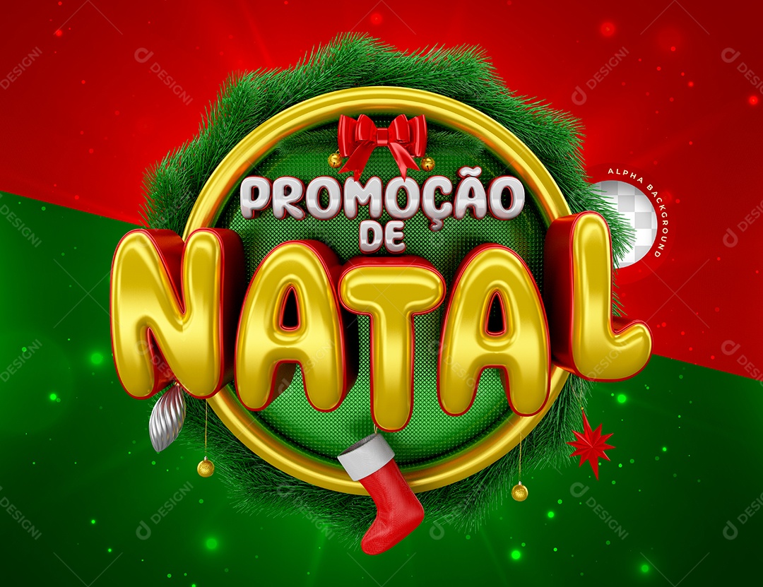 Selo 3D Promoção De Natal Para Composição PSD