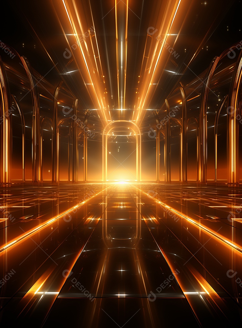 Pano de fundo com iluminação de holofotes laranja para folhetos imagem realista ultra hd design alto