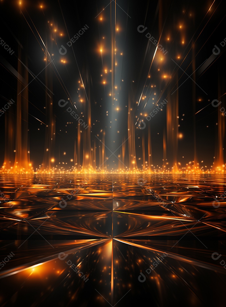 Pano de fundo com iluminação de holofotes laranja para folhetos imagem realista ultra hd design alto