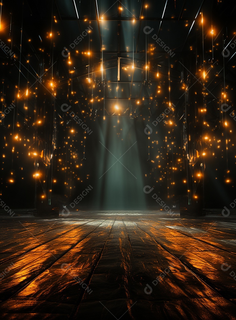 Pano de fundo com iluminação de holofotes laranja para folhetos imagem realista ultra hd design alto