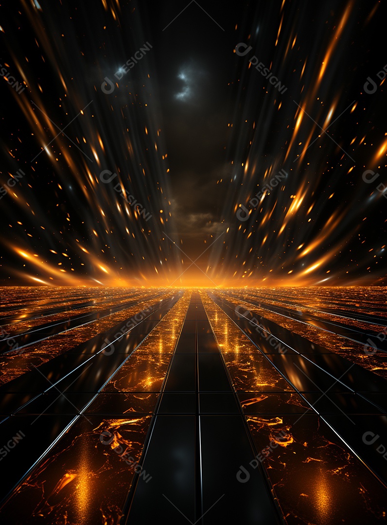 Pano de fundo com iluminação de holofotes laranja para folhetos imagem realista ultra hd design alto