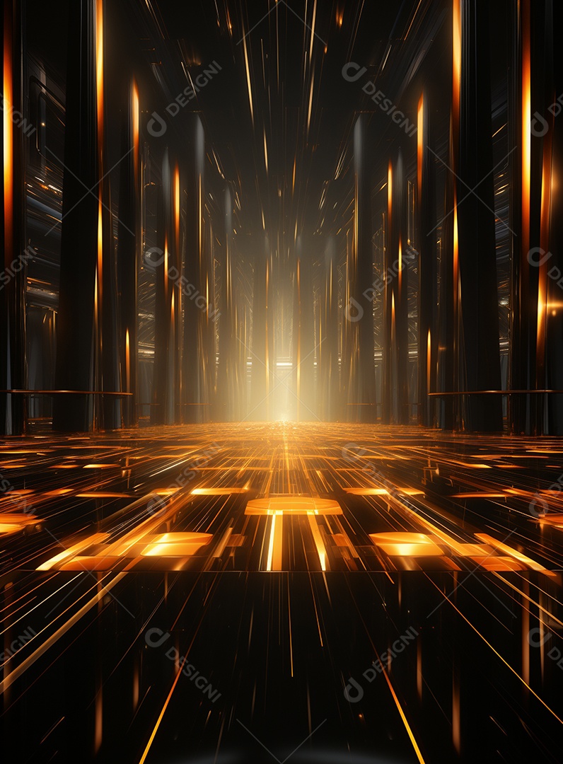 Pano de fundo com iluminação de holofotes laranja para folhetos imagem realista ultra hd design alto