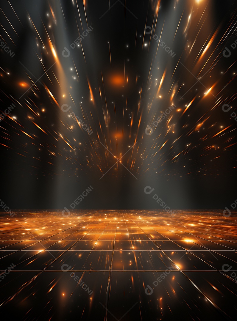 Pano de fundo com iluminação de holofotes laranja para folhetos imagem realista ultra hd design alto