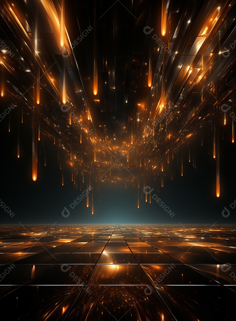 Pano de fundo com iluminação de holofotes laranja para folhetos imagem realista ultra hd design alto