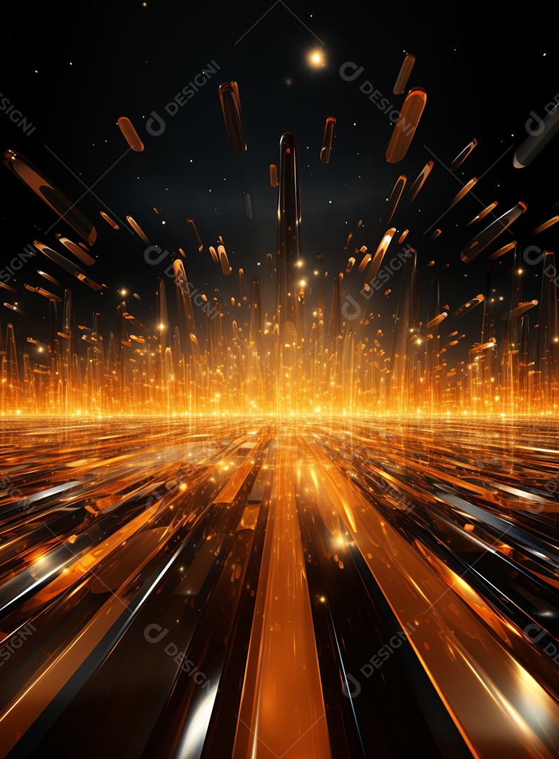 Pano de fundo com iluminação de holofotes laranja para folhetos imagem realista ultra hd design alto