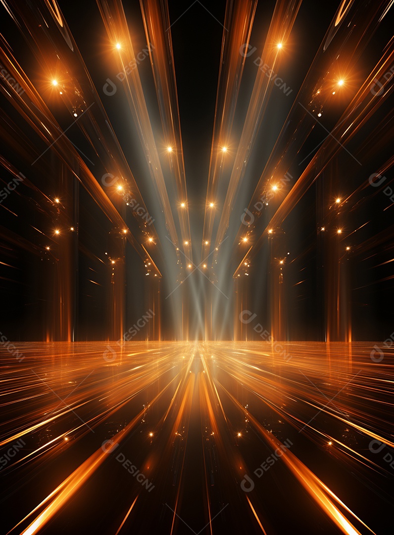 Pano de fundo com iluminação de holofotes laranja para folhetos imagem realista ultra hd design alto