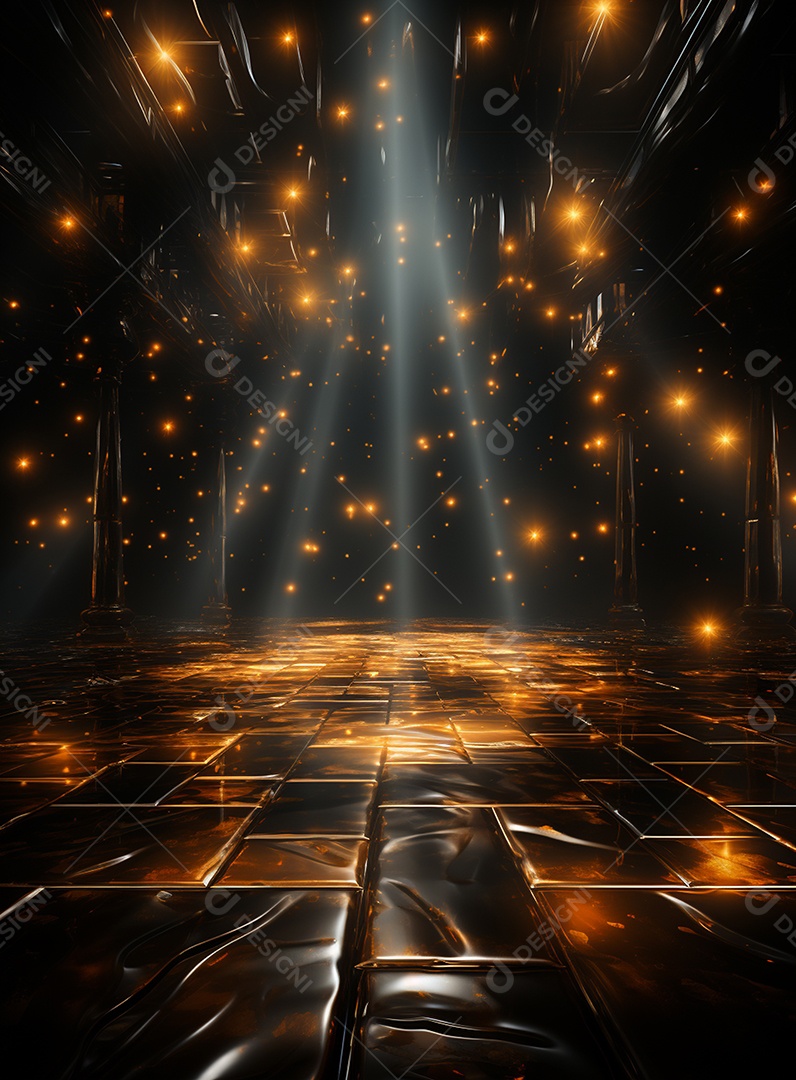 Pano de fundo com iluminação de holofotes laranja para folhetos imagem realista ultra hd design alto