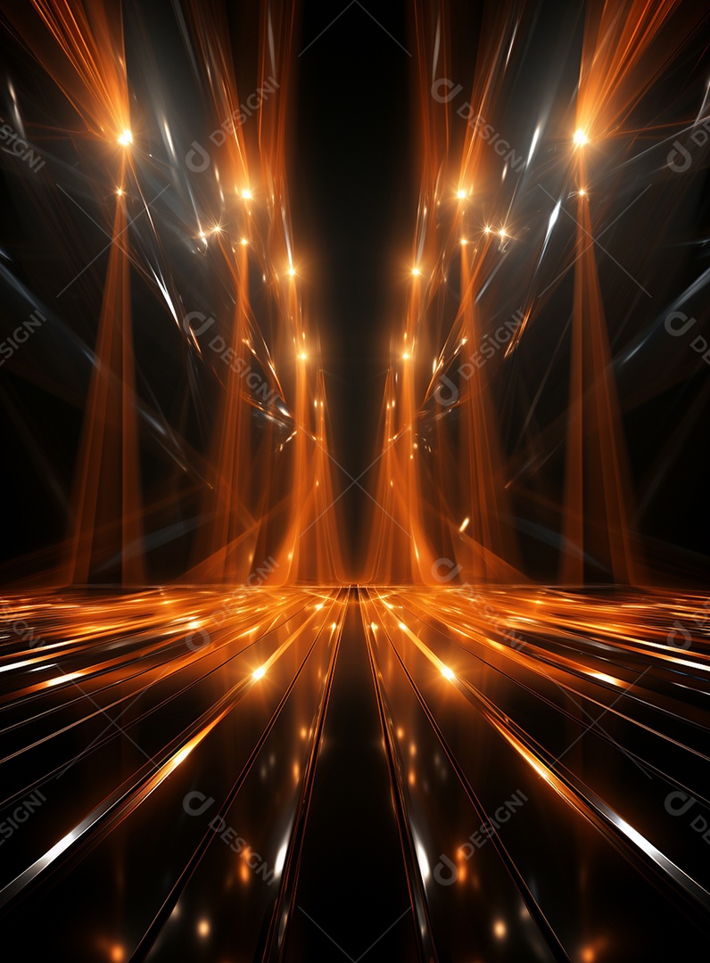 Pano de fundo com iluminação de holofotes laranja para folhetos imagem realista ultra hd design alto