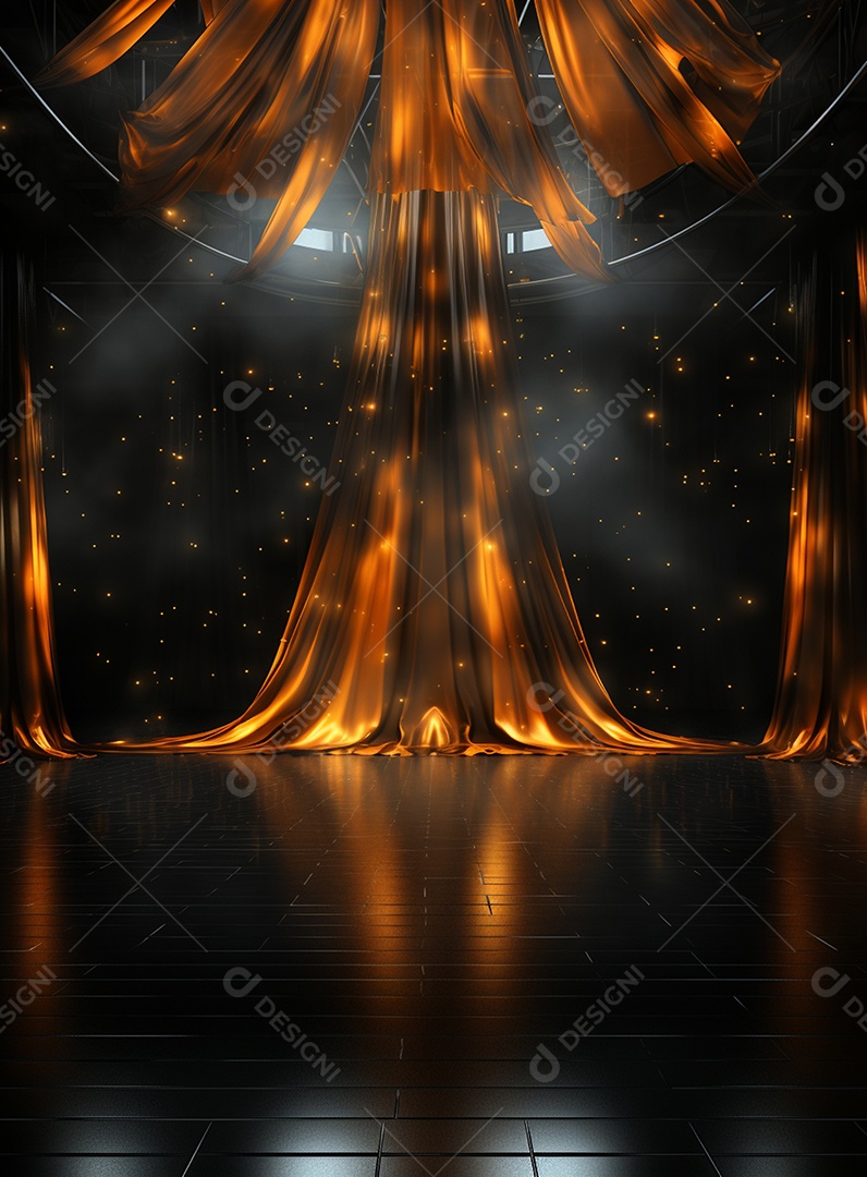 Pano de fundo com iluminação de holofotes laranja para folhetos imagem realista ultra hd design alto