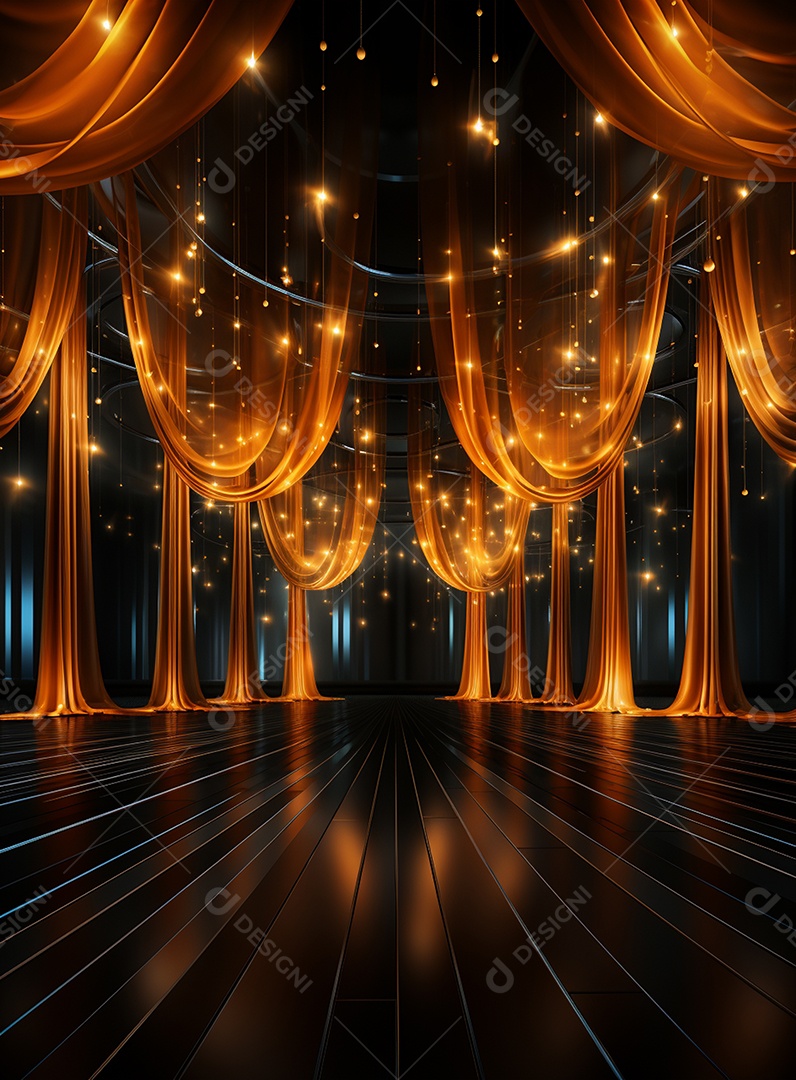 Pano de fundo com iluminação de holofotes laranja para folhetos imagem realista ultra hd design alto