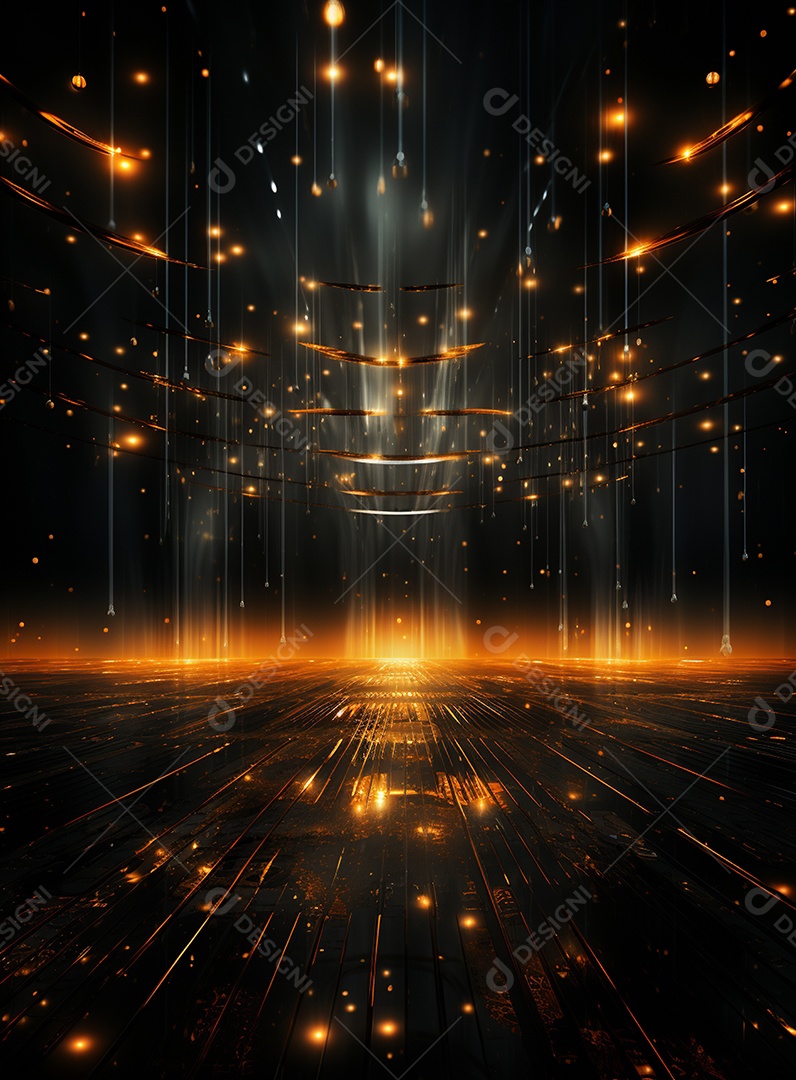 Pano de fundo com iluminação de holofotes laranja para folhetos imagem realista ultra hd design alto