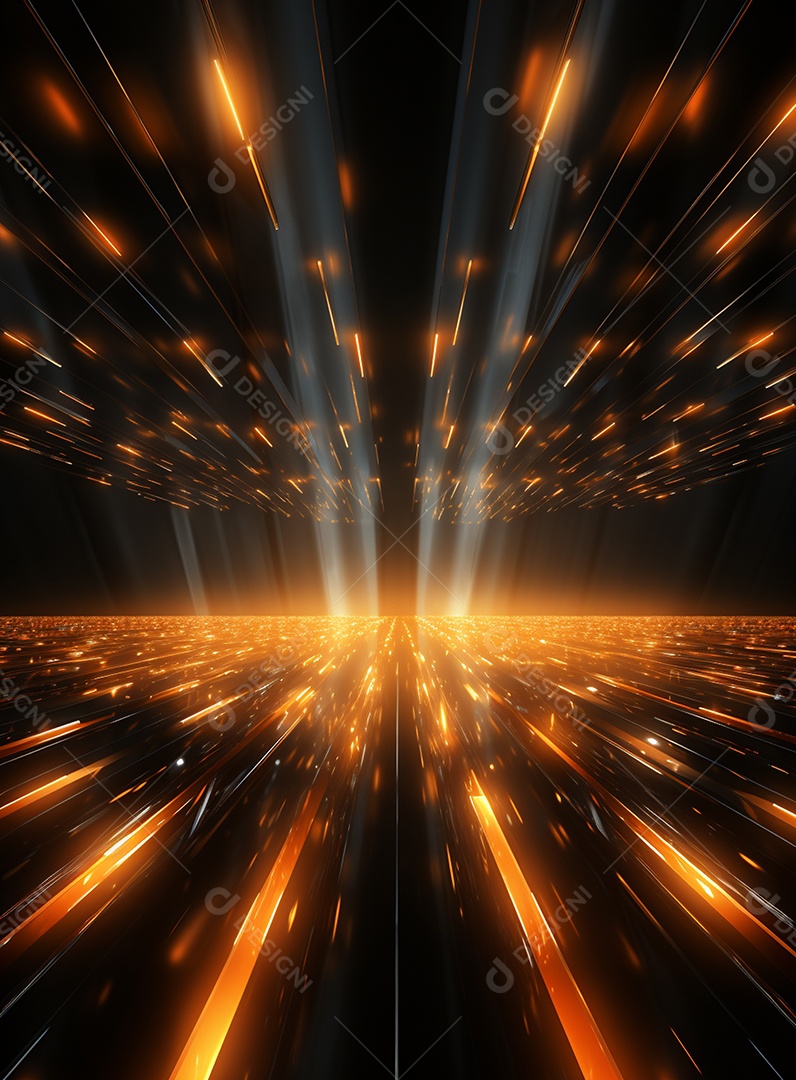 Pano de fundo com iluminação de holofotes laranja para folhetos imagem realista ultra hd design alto