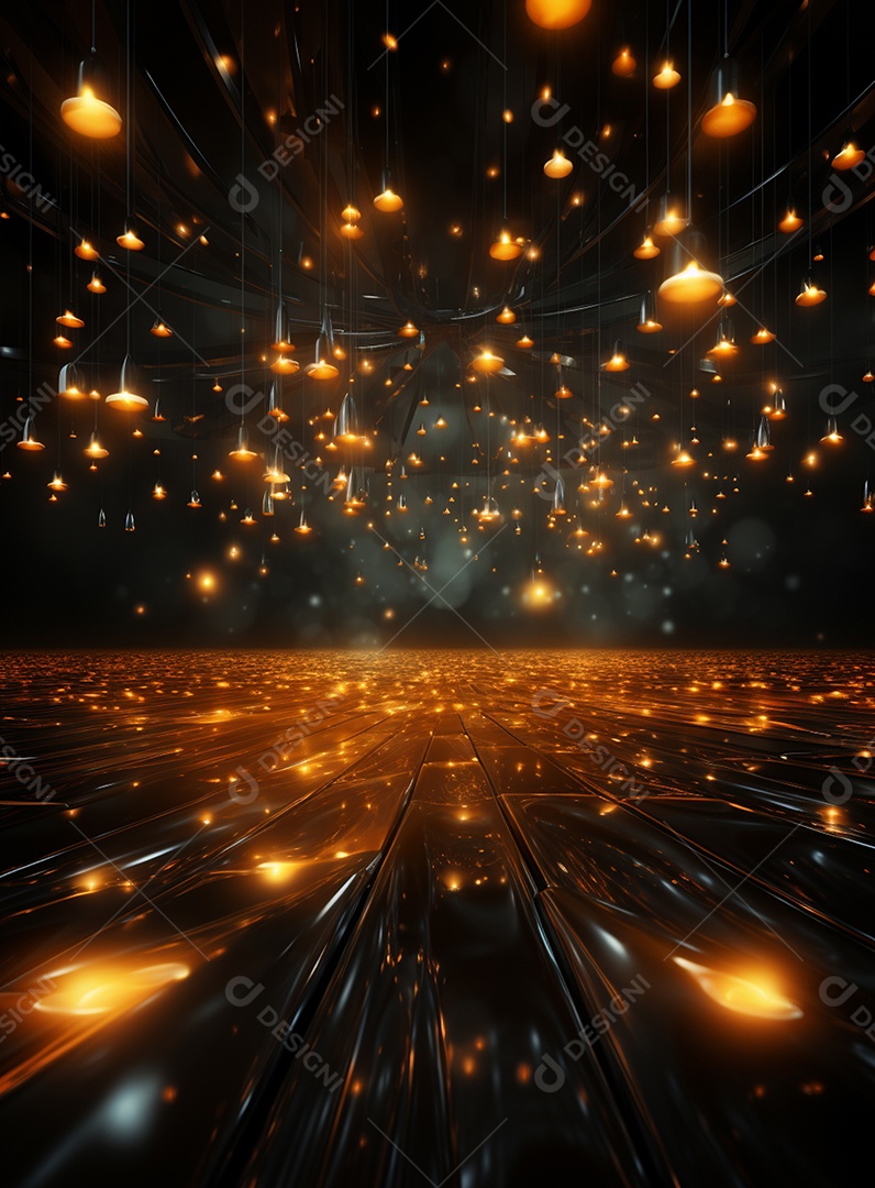 Pano de fundo com iluminação de holofotes laranja para folhetos imagem realista ultra hd design alto