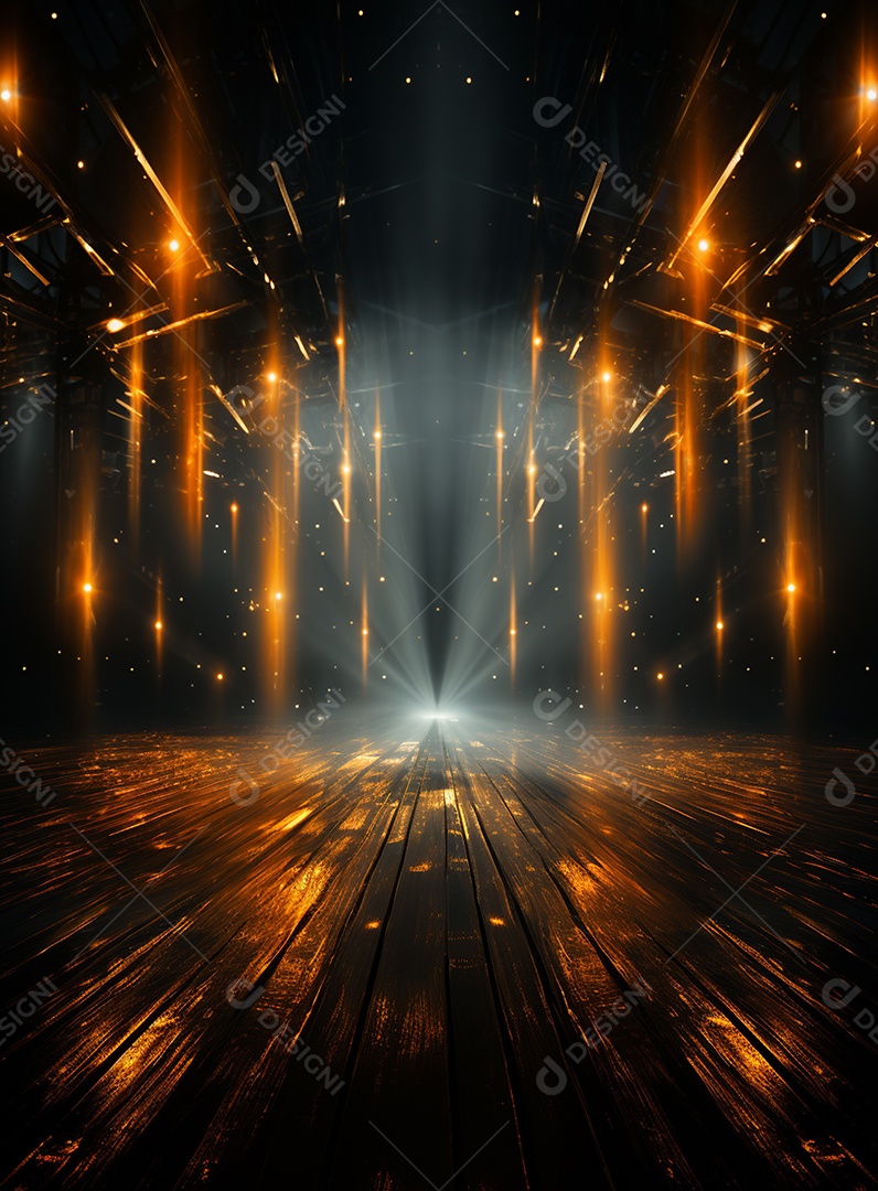 Pano de fundo com iluminação de holofotes laranja para folhetos imagem realista ultra hd design alto