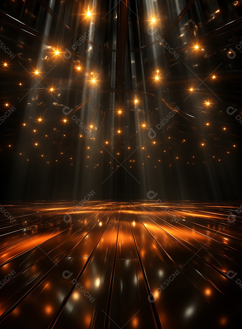 Pano de fundo com iluminação de holofotes laranja para folhetos imagem realista ultra hd design alto