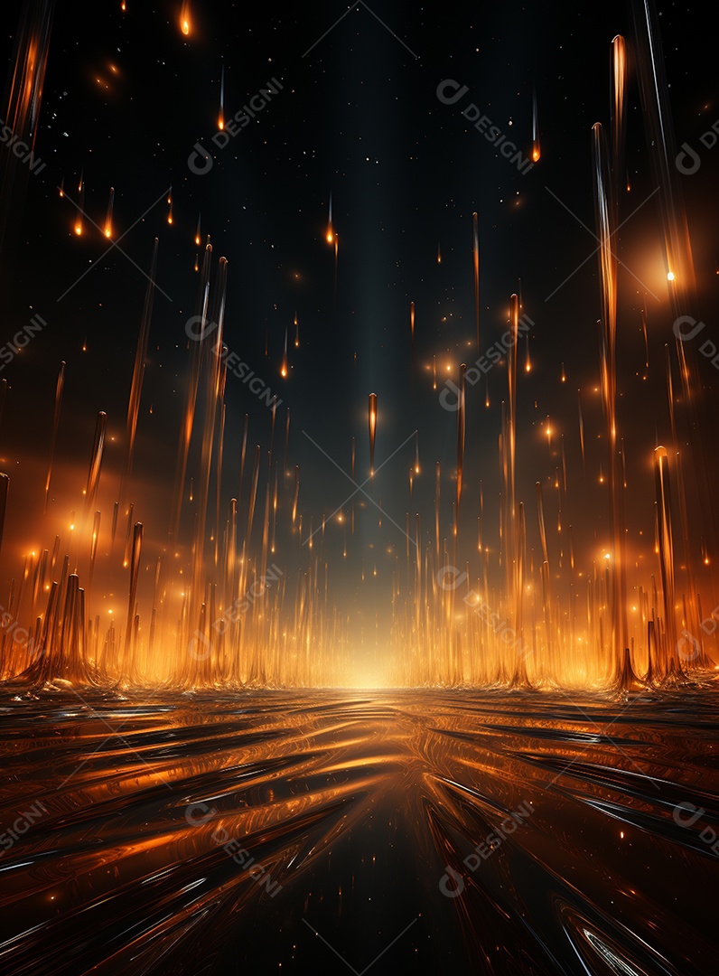 Pano de fundo com iluminação de holofotes laranja para folhetos imagem realista ultra hd design alto