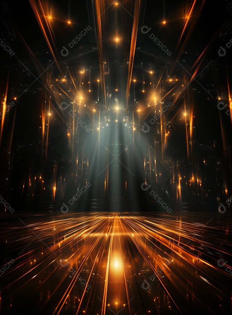 Pano de fundo com iluminação de holofotes laranja para folhetos imagem realista ultra hd design alto